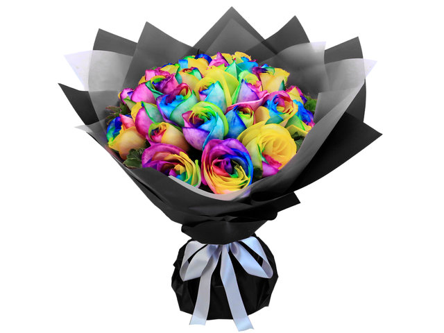 Florist Flower Bouquet - Rainbow Rose RB11 - L76610430c Photo